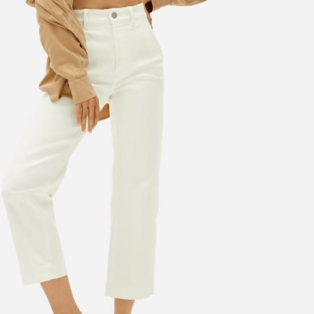 NWT Everlane The Straight-Leg Crop in Bone - Size 00